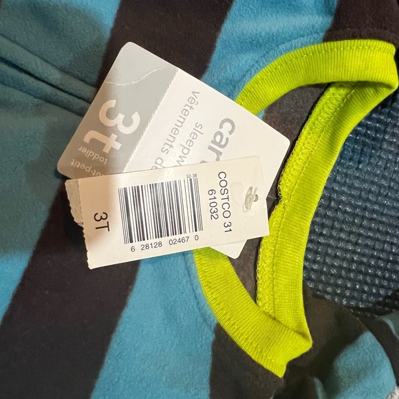 NWT adorable CARTER’s Sleepwear onesie zip up sz 3T, grip on feet! - Picture 2 of 2